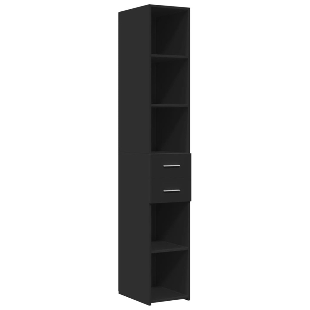 vidaXL Dulap înalt, negru, 30x42,5x185 cm, lemn prelucrat
