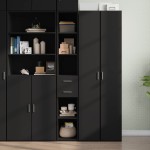 vidaXL Dulap înalt, negru, 30x42,5x185 cm, lemn prelucrat
