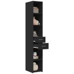 vidaXL Dulap înalt, negru, 30x42,5x185 cm, lemn prelucrat