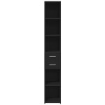 vidaXL Dulap înalt, negru, 30x42,5x185 cm, lemn prelucrat