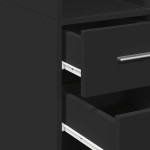 vidaXL Dulap înalt, negru, 30x42,5x185 cm, lemn prelucrat
