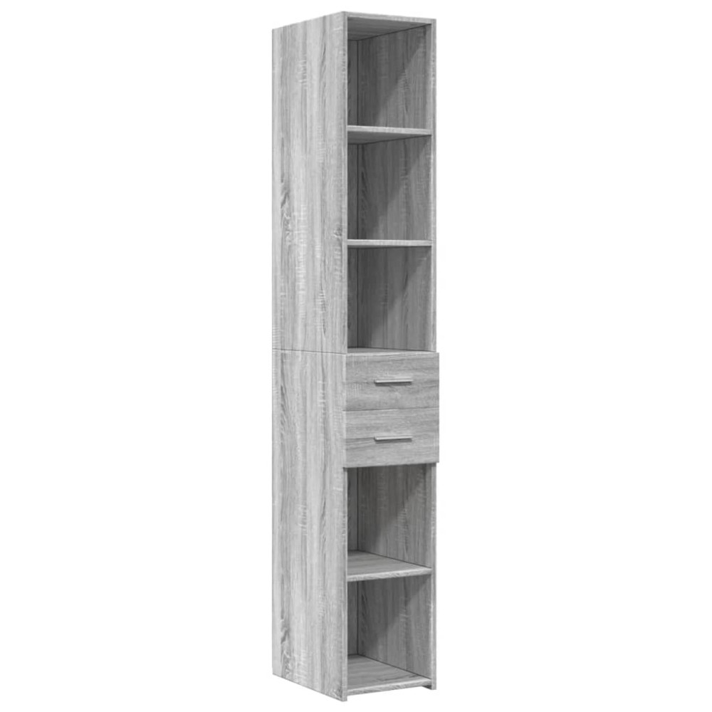 vidaXL Dulap înalt, gri sonoma, 30x42,5x185 cm, lemn prelucrat