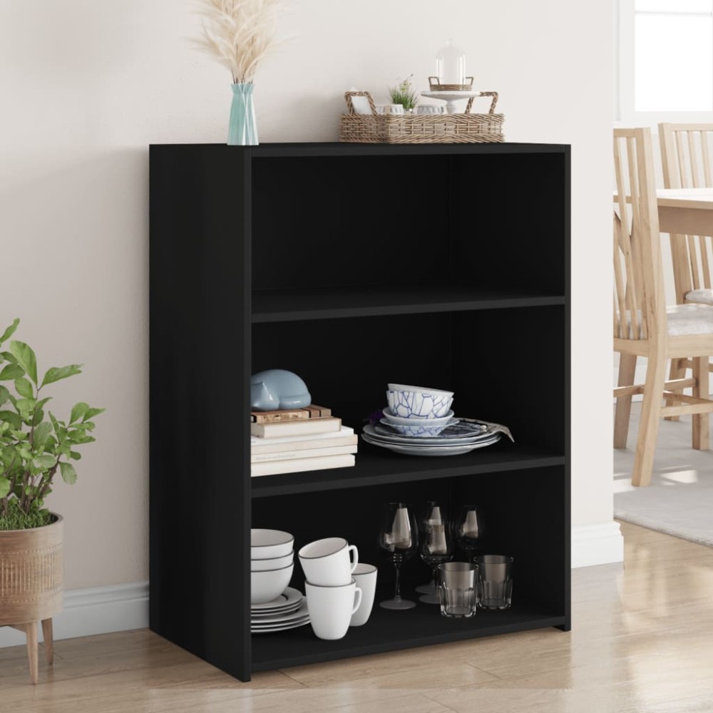 vidaXL Servantă, negru, 70x41x93 cm, lemn prelucrat