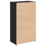vidaXL Dulap înalt, negru, 70x41x124 cm, lemn prelucrat