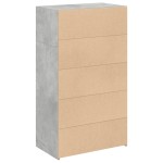 vidaXL Dulap înalt, gri beton, 70x41x124 cm, lemn prelucrat
