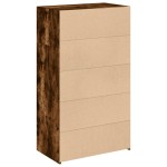 vidaXL Dulap înalt, stejar fumuriu, 70x41x124 cm, lemn prelucrat