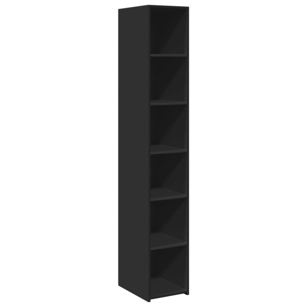 vidaXL Dulap înalt, negru, 30x41x185 cm, lemn prelucrat