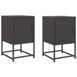 vidaXL Noptiere, 2 buc., negru, 36x39x60,5 cm, oțel vidaXL Noptiere, 2 buc., negru, 36x39x60,5 cm, oțel