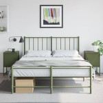 vidaXL Noptiere, 2 buc., verde olive, 36x39x60,5 cm, oțel vidaXL Noptiere, 2 buc., verde olive, 36x39x60,5 cm, oțel