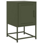 vidaXL Noptiere, 2 buc., verde olive, 36x39x60,5 cm, oțel vidaXL Noptiere, 2 buc., verde olive, 36x39x60,5 cm, oțel
