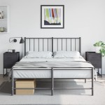 vidaXL Noptiere, 2 buc., negru, 36x39x60,5 cm, oțel vidaXL Noptiere, 2 buc., negru, 36x39x60,5 cm, oțel