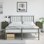 vidaXL Noptiere, 2 buc., verde olive, 36x39x60,5 cm, oțel vidaXL Noptiere, 2 buc., verde olive, 36x39x60,5 cm, oțel