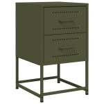 vidaXL Noptiere, 2 buc., verde olive, 36x39x60,5 cm, oțel vidaXL Noptiere, 2 buc., verde olive, 36x39x60,5 cm, oțel
