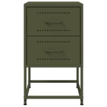 vidaXL Noptiere, 2 buc., verde olive, 36x39x60,5 cm, oțel vidaXL Noptiere, 2 buc., verde olive, 36x39x60,5 cm, oțel