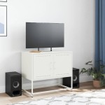 vidaXL Dulap TV, alb, 68,5x39x60,5 cm, oțel vidaXL Dulap TV, alb, 68,5x39x60,5 cm, oțel