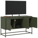 vidaXL Dulap TV, verde măsliniu, 100,5x39x60,5 cm, oțel vidaXL Dulap TV, verde măsliniu, 100,5x39x60,5 cm, oțel
