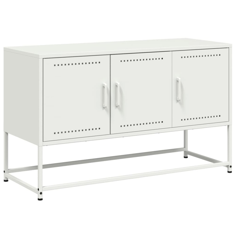 vidaXL Dulap TV, alb, 100,5x39x60,5 cm, oțel