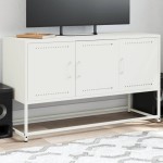 vidaXL Dulap TV, alb, 100,5x39x60,5 cm, oțel vidaXL Dulap TV, alb, 100,5x39x60,5 cm, oțel
