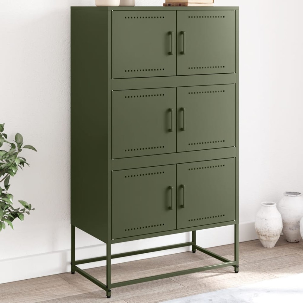vidaXL Dulap, verde măslină, 68,5x38,5x123,5 cm, oțel