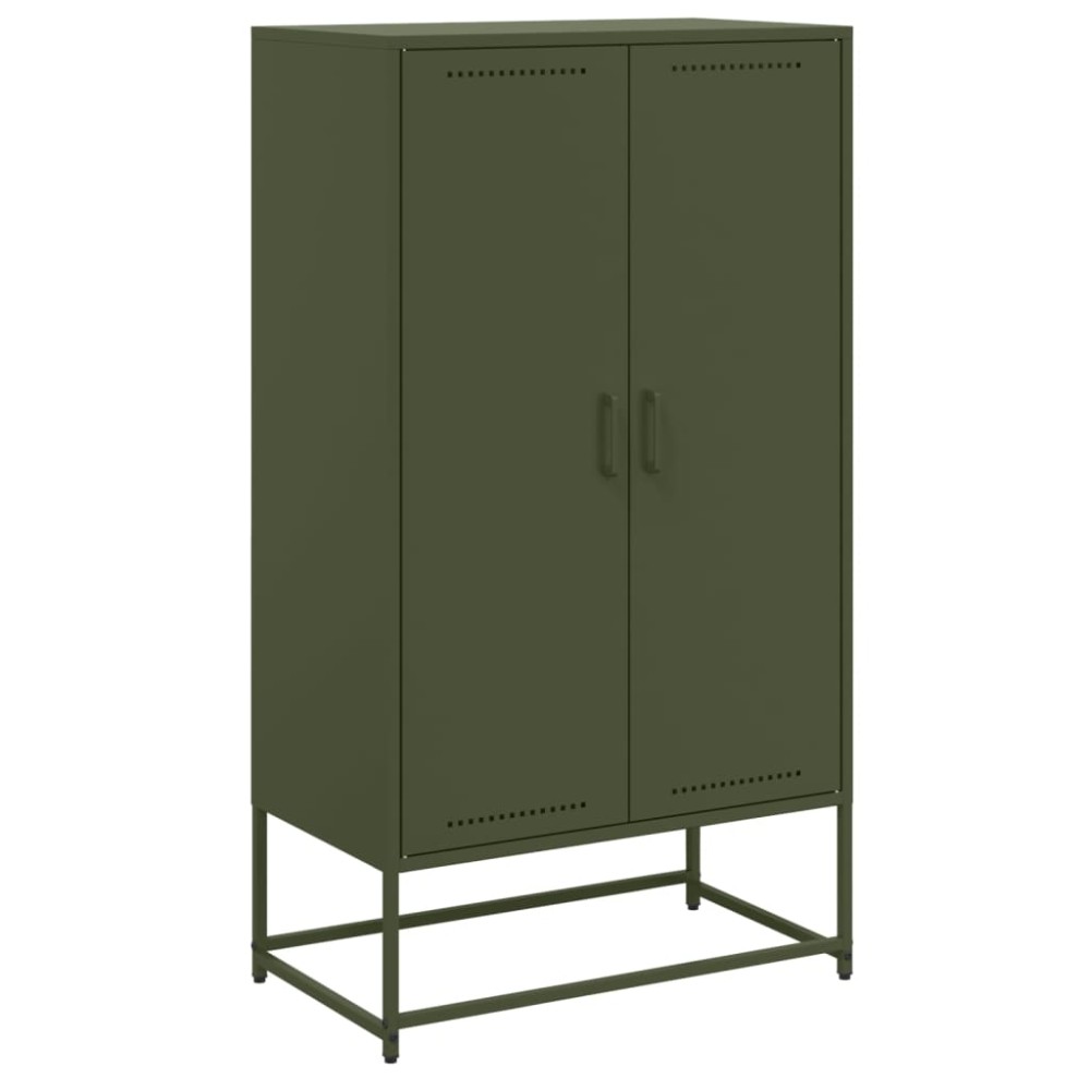vidaXL Dulap înalt, verde măsliniu, 68,5x38,5x123,5 cm, oțel