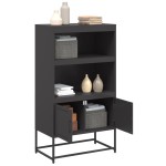 vidaXL Dulap înalt, negru, 68,5x38,5x123,5 cm, oțel