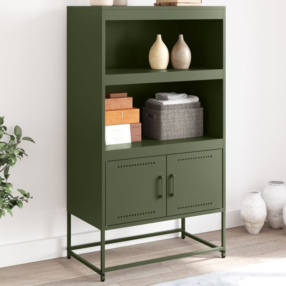 vidaXL Dulap înalt, verde măsliniu, 68,5x38,5x123,5 cm, oțel