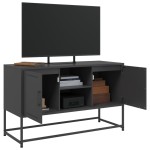 vidaXL Dulap TV, negru, 68,5x39x60,5 cm, oțel vidaXL Dulap TV, negru, 68,5x39x60,5 cm, oțel