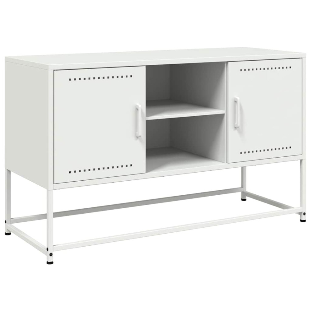vidaXL Dulap TV, alb, 100,5x39x60,5 cm, oțel