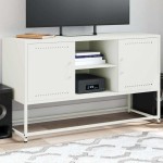 vidaXL Dulap TV, alb, 100,5x39x60,5 cm, oțel vidaXL Dulap TV, alb, 100,5x39x60,5 cm, oțel