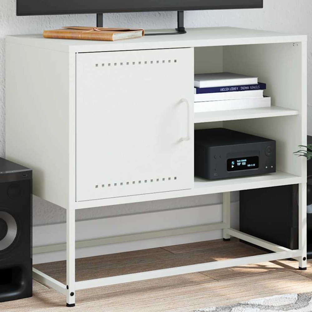 vidaXL Dulap TV, alb, 68x39x60,5 cm, oțel