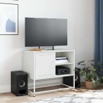 vidaXL Dulap TV, alb, 68x39x60,5 cm, oțel