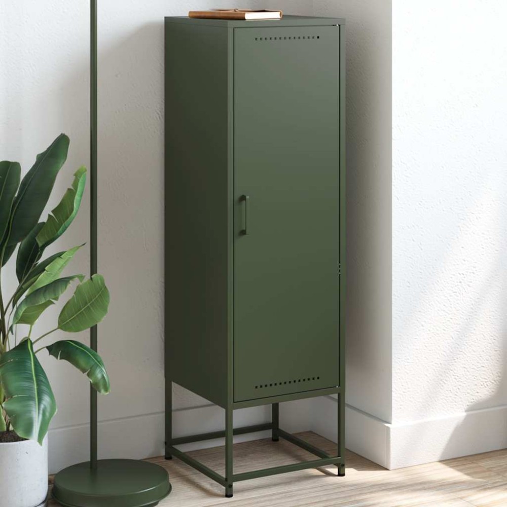 vidaXL Dulap înalt verde măslină 36x39x123 cm oțel