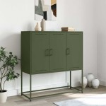 vidaXL Dulap înalt, verde măsliniu, 100,5x39x107 cm, oțel