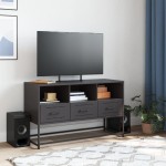 vidaXL Dulap TV, negru, 68,5x39x60,5 cm, oțel vidaXL Dulap TV, negru, 68,5x39x60,5 cm, oțel