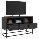 vidaXL Dulap TV, negru, 68,5x39x60,5 cm, oțel vidaXL Dulap TV, negru, 68,5x39x60,5 cm, oțel