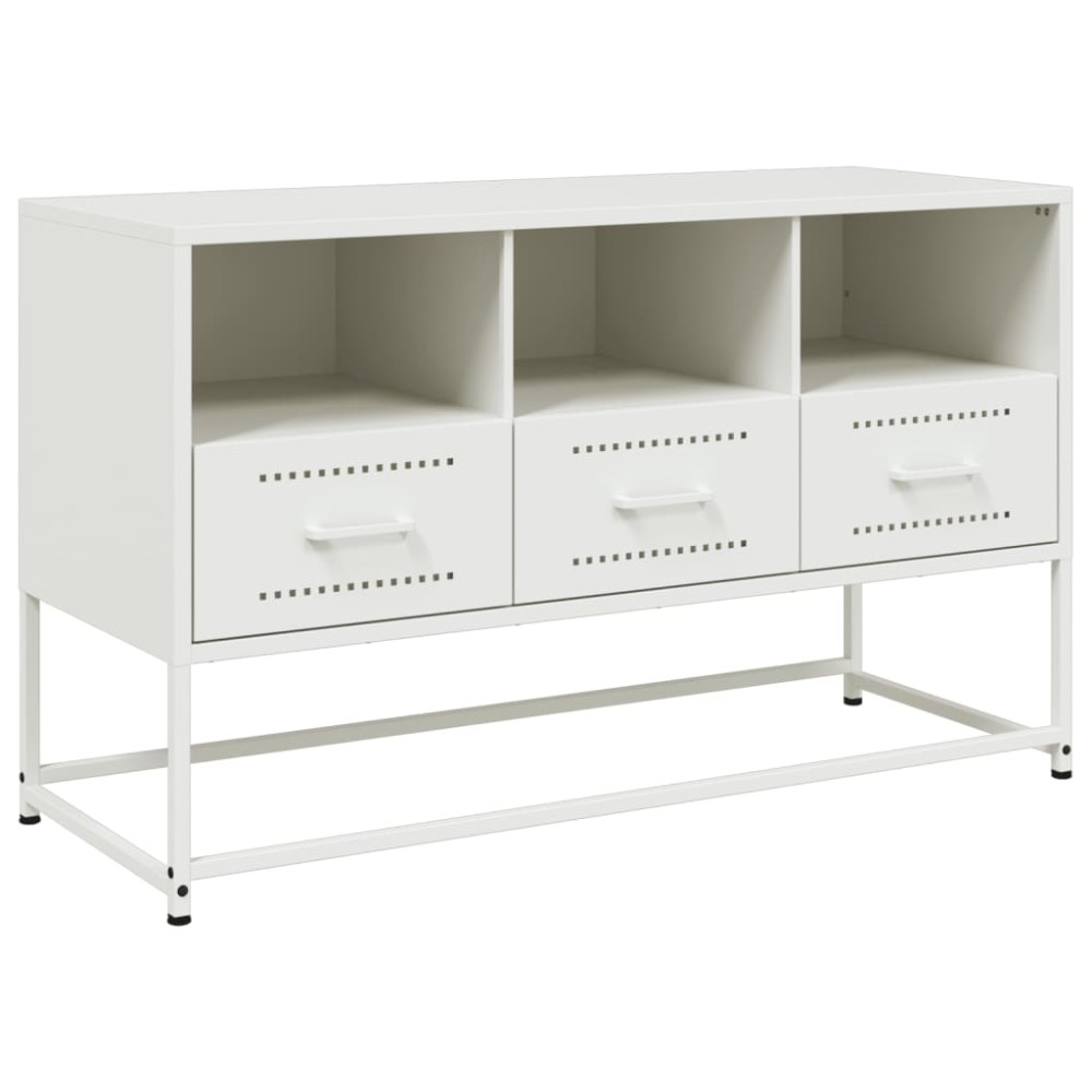 vidaXL Dulap TV, alb, 100,5x39x60,5 cm, oțel