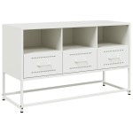 vidaXL Dulap TV, alb, 100,5x39x60,5 cm, oțel vidaXL Dulap TV, alb, 100,5x39x60,5 cm, oțel