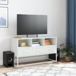 vidaXL Dulap TV, alb, 100,5x39x60,5 cm, oțel vidaXL Dulap TV, alb, 100,5x39x60,5 cm, oțel