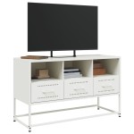 vidaXL Dulap TV, alb, 100,5x39x60,5 cm, oțel vidaXL Dulap TV, alb, 100,5x39x60,5 cm, oțel