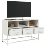 vidaXL Dulap TV, alb, 100,5x39x60,5 cm, oțel vidaXL Dulap TV, alb, 100,5x39x60,5 cm, oțel
