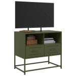 vidaXL Dulap TV, verde măsliniu, 68x39x60,5 cm, oțel vidaXL Dulap TV, verde măsliniu, 68x39x60,5 cm, oțel