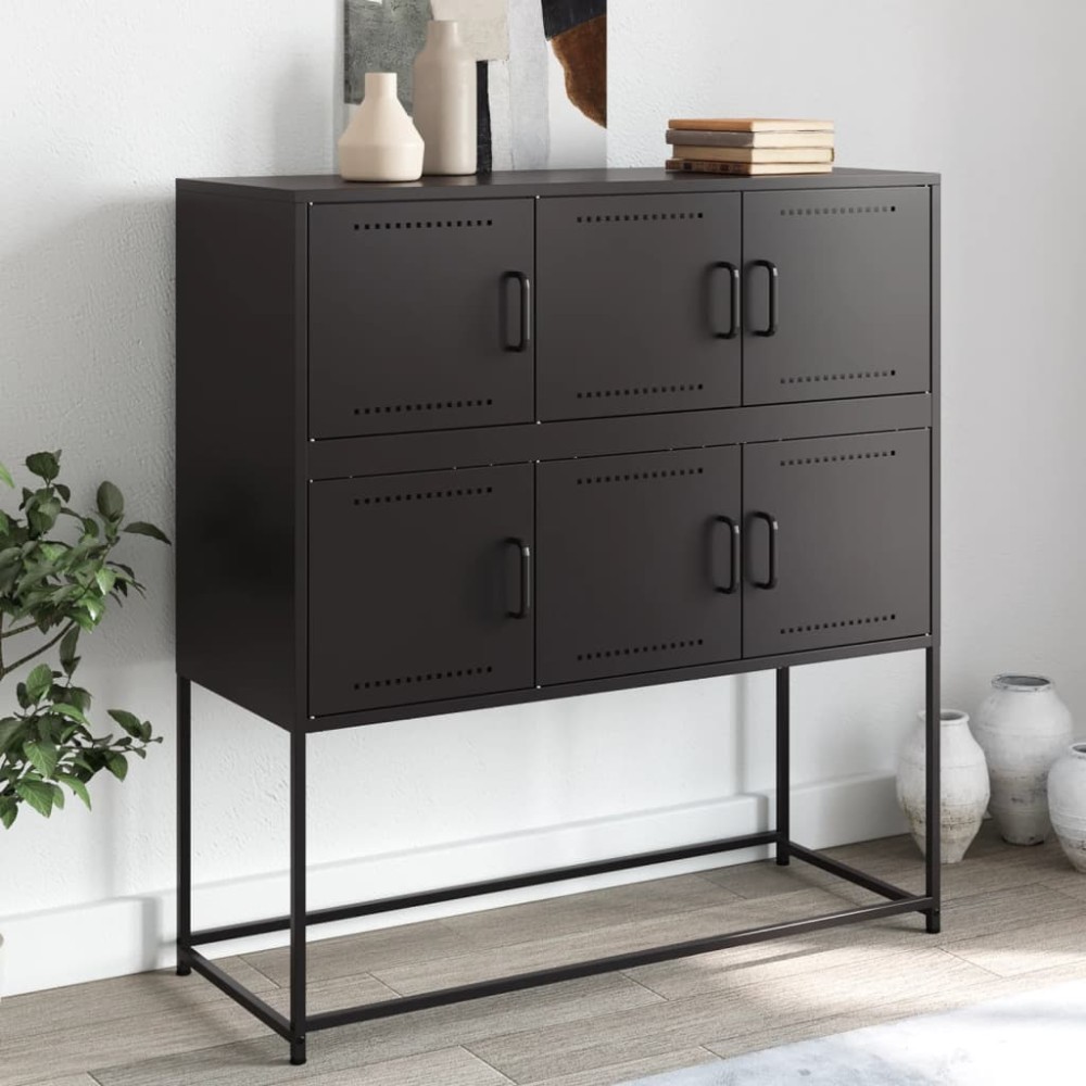 vidaXL Dulap, negru, 100,5x39x107 cm, oțel