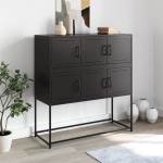 vidaXL Dulap, negru, 100,5x39x107 cm, oțel