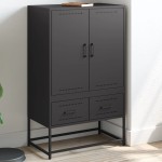 vidaXL Dulap înalt, negru, 68x39x111,5 cm, oțel