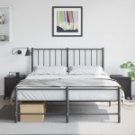 vidaXL Noptiere, 2 buc., negru, 36x39x43,5 cm, oțel vidaXL Noptiere, 2 buc., negru, 36x39x43,5 cm, oțel