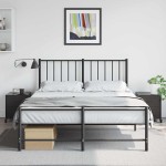 vidaXL Noptiere, 2 buc., negru, 36x39x43,5 cm, oțel vidaXL Noptiere, 2 buc., negru, 36x39x43,5 cm, oțel
