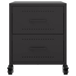 vidaXL Noptiere, 2 buc., negru, 36x39x43,5 cm, oțel vidaXL Noptiere, 2 buc., negru, 36x39x43,5 cm, oțel