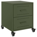 vidaXL Noptieră, verde olive, 36x39x43,5 cm, oțel vidaXL Noptieră, verde olive, 36x39x43,5 cm, oțel