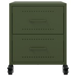 vidaXL Noptieră, verde olive, 36x39x43,5 cm, oțel vidaXL Noptieră, verde olive, 36x39x43,5 cm, oțel
