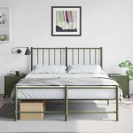 vidaXL Noptiere, 2 buc., verde olive, 36x39x43,5 cm, oțel vidaXL Noptiere, 2 buc., verde olive, 36x39x43,5 cm, oțel